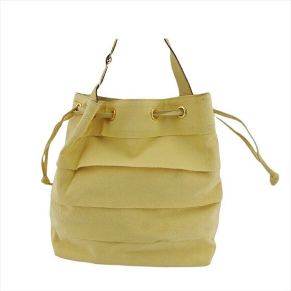 Salvatore Ferragamo Shoulder Bag Vala Canvas x Leather Authentic USED